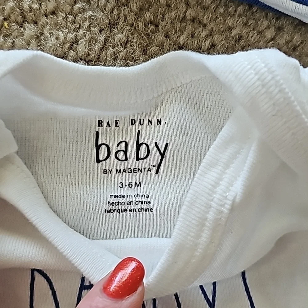 Rae Dunn Baby Outfit Daddy's Rookie Baseball 3 Piece Set